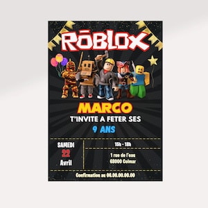 Invitations anniversaire Roblox version garçon