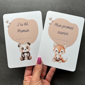 Cartes Premières fois bébé thème animaux