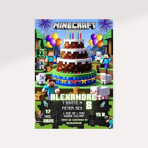 Invitations anniversaire Minecraft