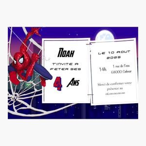 Invitations anniversaire Spider-Man