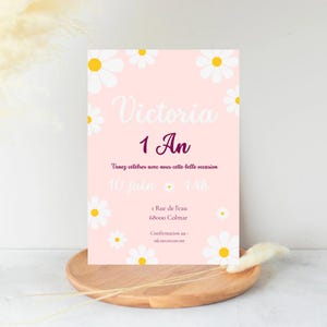 Invitations anniversaire Marguerite