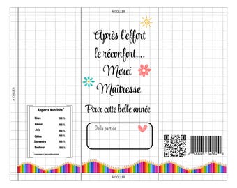 Plantilla de barra de chocolate "Gracias, profesor"