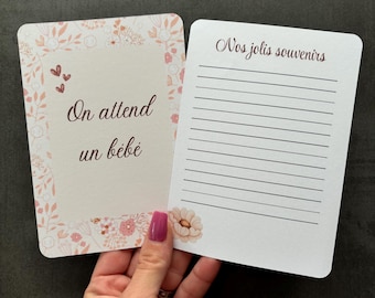 Cartes étapes Grossesse fleuries