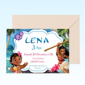 Invitations anniversaire Vaiana