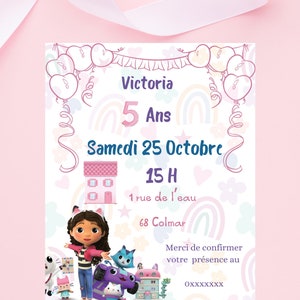 Invitations anniversaire La maison magique de Gabby