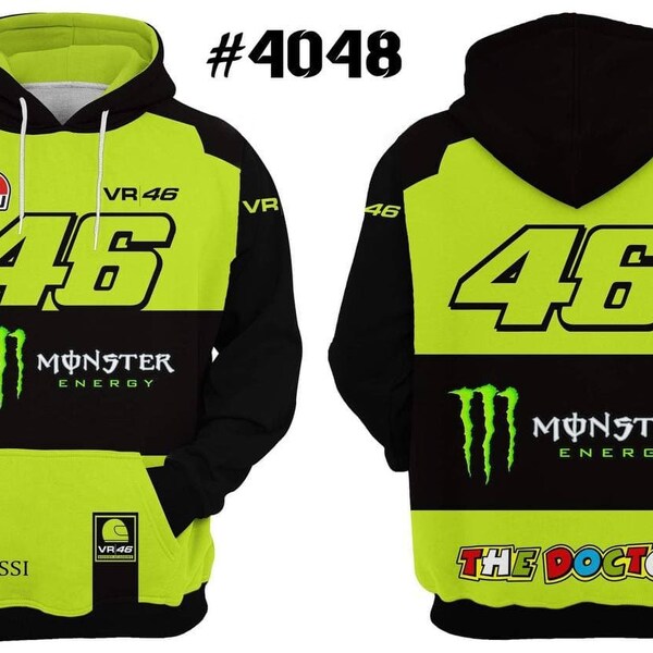 Sudaderas para hombre Yamaha VR46 The Doctor- Motorsport- Sudadera con capucha-#4048SW