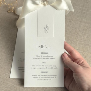 Menu de Mariage Élégant Personnalisé – Bord Droit – Papeterie Raffinée pour Table de Réception
