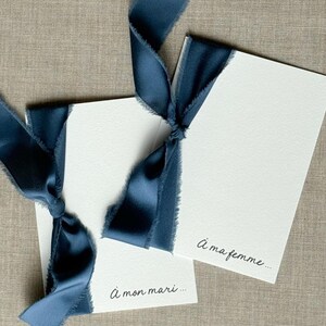 Lot de 2 Carnets de Vœux Élégants avec Ruban Satin – Personnalisation Texte – Idée Cadeau Mariage – Souvenir de Cérémonie