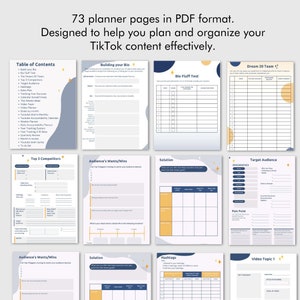 TikTok Planner | Printable Tiktok Planner PDF | Tiktok Marketing Strategy Plan | Social Media Content Planner | Tiktok Marketing Planner