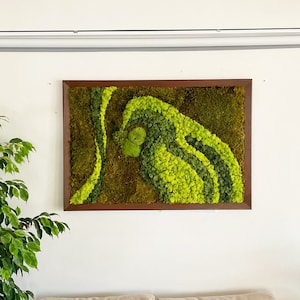 Preserved Moss Wall Art, Moss Art, Moss Wall Decor, Moss Panel, Moss Frame, Green Real Plant Wall Art, Reindeer Moss Artwork