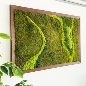 Moss Frame, Preserved Moss Wall Art, Moss Art, Moss Wall Decor, Moss Panel, Green Real Plant Wall Art, Reindeer Moss Artwork