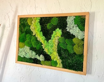 Preserved Moss Wall Art: Wooden Framed Green Panel