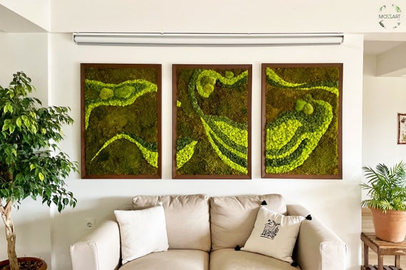 Moss Wall Art, Large Preserved Moss Decor, Living Plant Decor, Real Moss  Art Frame, Housewarming Gift 