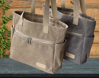 Niedliche Cord Canvas Tragetasche, Studenten Laptop-Umhängetasche Tragbare Handtasche mit Reißverschluss Für Frauen Canvas Tote Bag Cord-Tasche