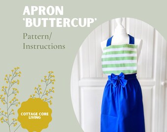 Sewing Pattern for Apron, Easy Apron Sewing Pattern, Zero-waste Sewing Instructions Apron, Beginner-friendly Sewing Pattern Apron