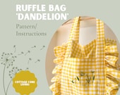 Sewing Pattern for Bag with Ruffles, Zero-waste Sewing-Instructions for a Bag, English PDF-Sewing-Pattern Bag, Cottage Core Living Bag