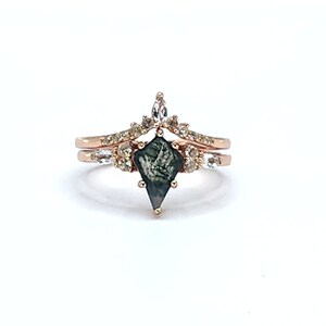 Erin - Moss Agate Ring, Sterling Silver Engagement Promise Wedding for Women, Dainty, Halloween Present, Anniversary Gift