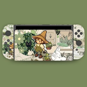 COONCOON Matcha-thema Switch Skin OLED, Switch Lite, Switch Regular | Leuk bos, vintage thema, herfstcadeau, cadeauset minnaar