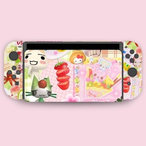 COONCOON Aardbeienserie Switch Skin, witte kat, Perzische kat, Siberische kat, kerstcadeauset magische roze huid