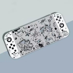 CoonCoon x Gothic Cat Switch Oled-cover, Cat Tattoo Blackletter Case-cadeauset