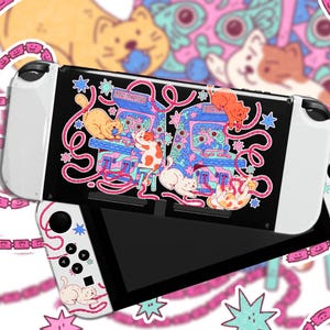 KOWA x Dea Christabella Switch 2, funda para Switch Oled, funda transparente con diseño de gato, set de regalo navideño