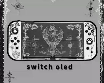 KOWA x Black Angel Switch 2, Oled Hard Cover, Cute Aesthetic Gothic Tattoo Black Demon White Angel Nintendo Gamer Gift set
