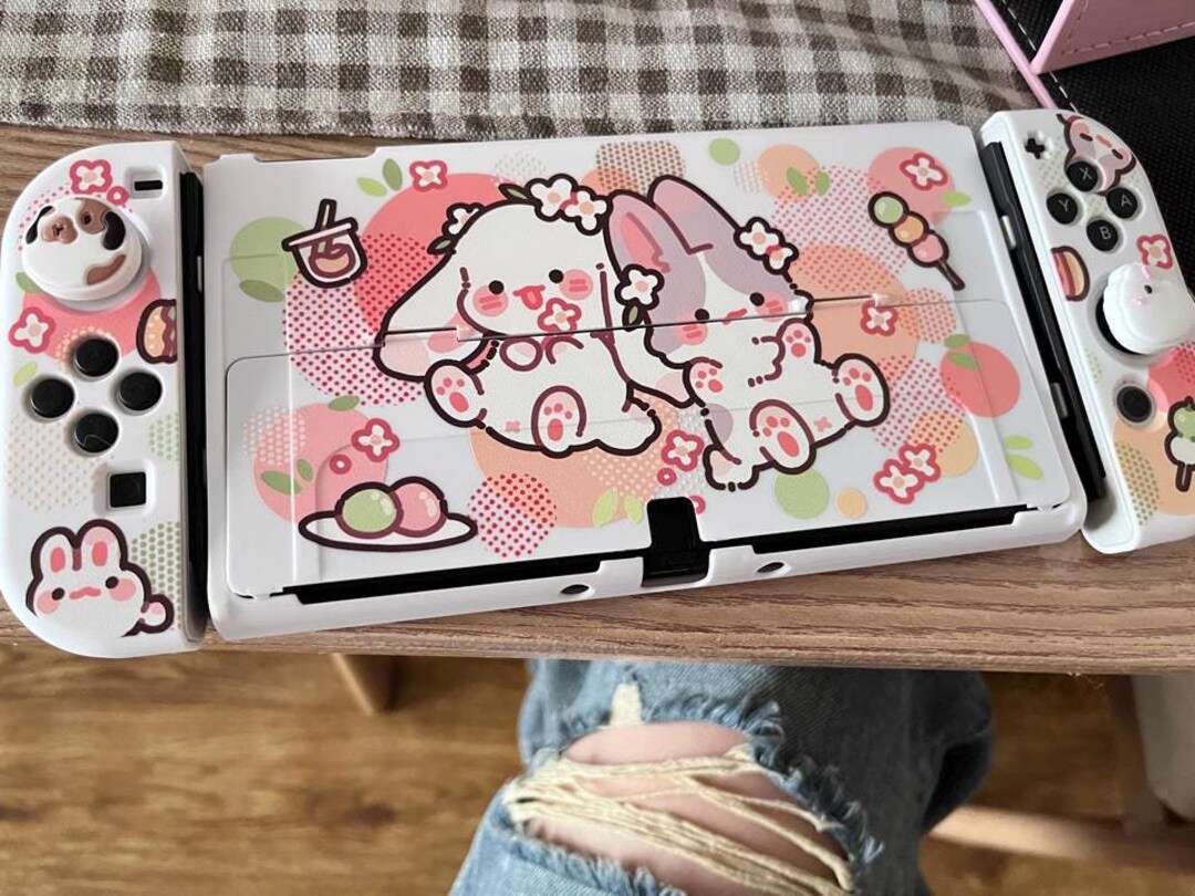 Nintendo Rabbit Pink Cooncoon X Pawpaw Nintendo Switch Oled Cover, Kawaii Rabbit Cat Pink ...