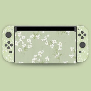 Nintendo Switch sticker plantenhuid COONCOON Minimalist Lily Flower-serie || Bestseller vinylsticker 3 m || Volledige dekking Switch Skin Wrap