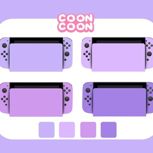 Leuke pastelkleurige Nintendo Switch OLED-skin effen kleur paars, donkerpaars, lavendelpaars, stickersticker, JoyCon, valentijnscadeauset