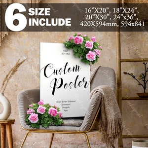 Fully Editable Custom Poster, Custom Sign, Wedding Sign, in Portrait / Landscape Format, Instant Download, FPC