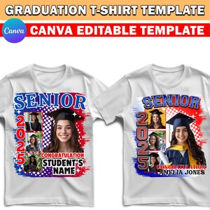 Graduation, Senior T Shirt Design Template, Glitter Canva Editable, 2024 Graduation T Shirt Design  For Sublimation, DTF DTG File