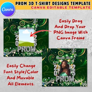 6x Viral Prom 3D Shirt Design Bundle, Prom T-shirt Design Canva, PSD ...