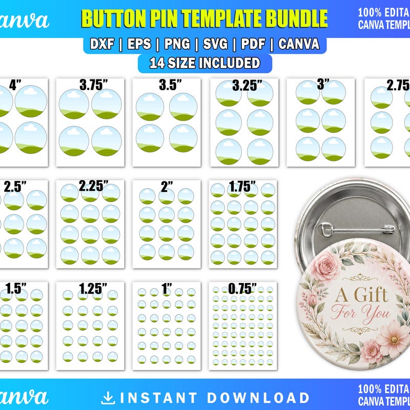 Button Pin Free Download 3.5 Button Pin Blanks - Etsy