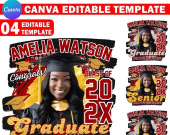 Graduation, Senior T Shirt Design, Glitter Canva Editable, 2024 Graduation Family T Shirt Design Template, T Shirt Sublimation, DTF DTG File