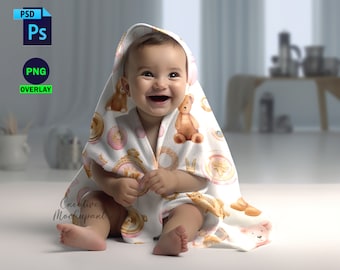 Baby Blanket Mockup | Toddler Blanket Mockup | Child Blanket Mockup | Kids Blanket Mockup | Insert Design Via Smart PSD, Canva PNG & JPG