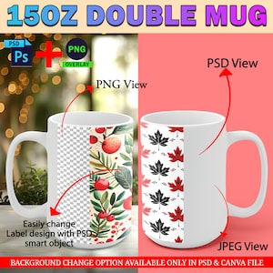 15oz Double mug Mockup