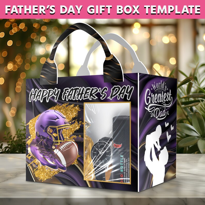 Football Gift Box Template, Designer Handbag With Gift Card Holder ...