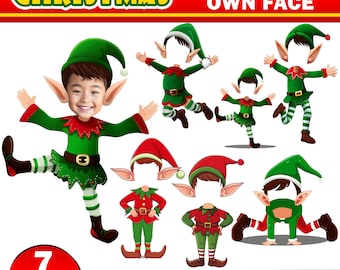 Christmas Add Your Own Photo Face, DIY Elf Yourself PNG Bundle,  Elf Face Blank, Christmas Craft for Kids, Xmas Bulletin Board Class Decor