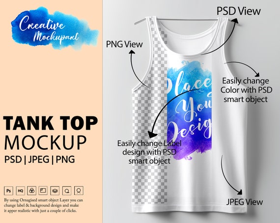 Tank Top Mockup | 1533 Women's Racerback Tank Flat Lay Mock Up | Sleeveless Muscle Tee Mockup |Change Background, Add Design Via PSD PNG JPG