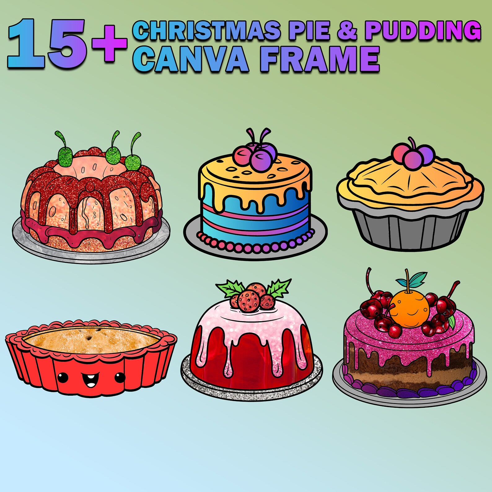 15 DIY Canva Frame Holiday Deserts Designs | Make Your Own Christmas ...