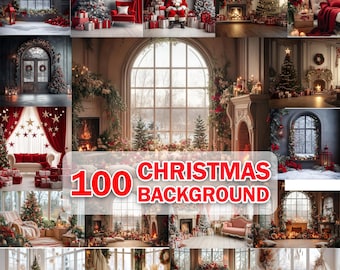 100x Christmas Background, Christmas Backdrop, Flatley, Top View Festive Holiday Backgrounds JPG Bundle