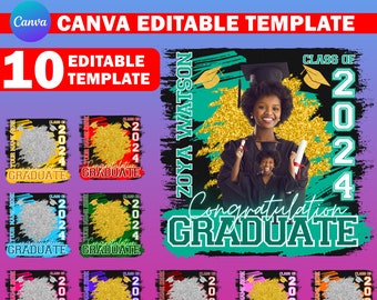 Canva Graduation Shirt Template, Grad Bundle Editable Template, Senior Template, Grad Design, Grad Flyer, T-Shirt Design Customize In Canva