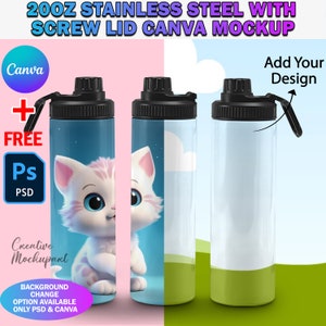 20oz Straight Sublimation Tumblers Deluxe Lid Screw on Top 