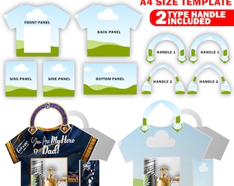 T Shirt Gift Bag Canva template, Designer Handbag Gift Box, Luxury Handbag Gift box, Canva Editable, Graduation, Father's Day, Gift For Dad