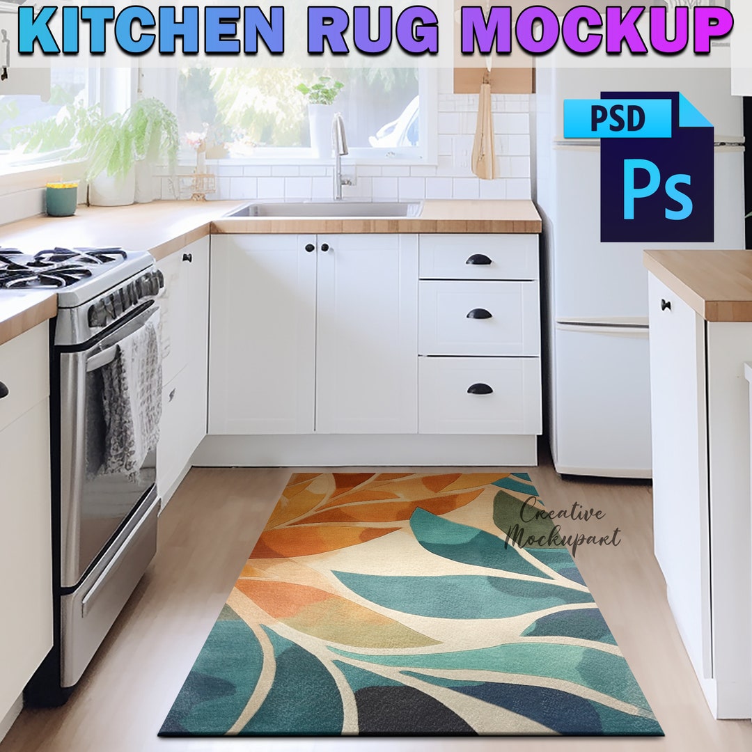 Kitchen Rug Mockup | PSD Kitchen Carpet Mockup | PSD Rug Mockups ...