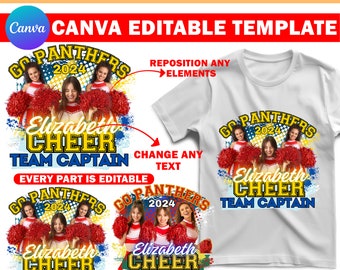 Game Day Cheer Leader T Shirt Template, Sports T Shirt Design, Photoshop Editable T Shirt Design Template Perfect for Sublimation, DTF or DT