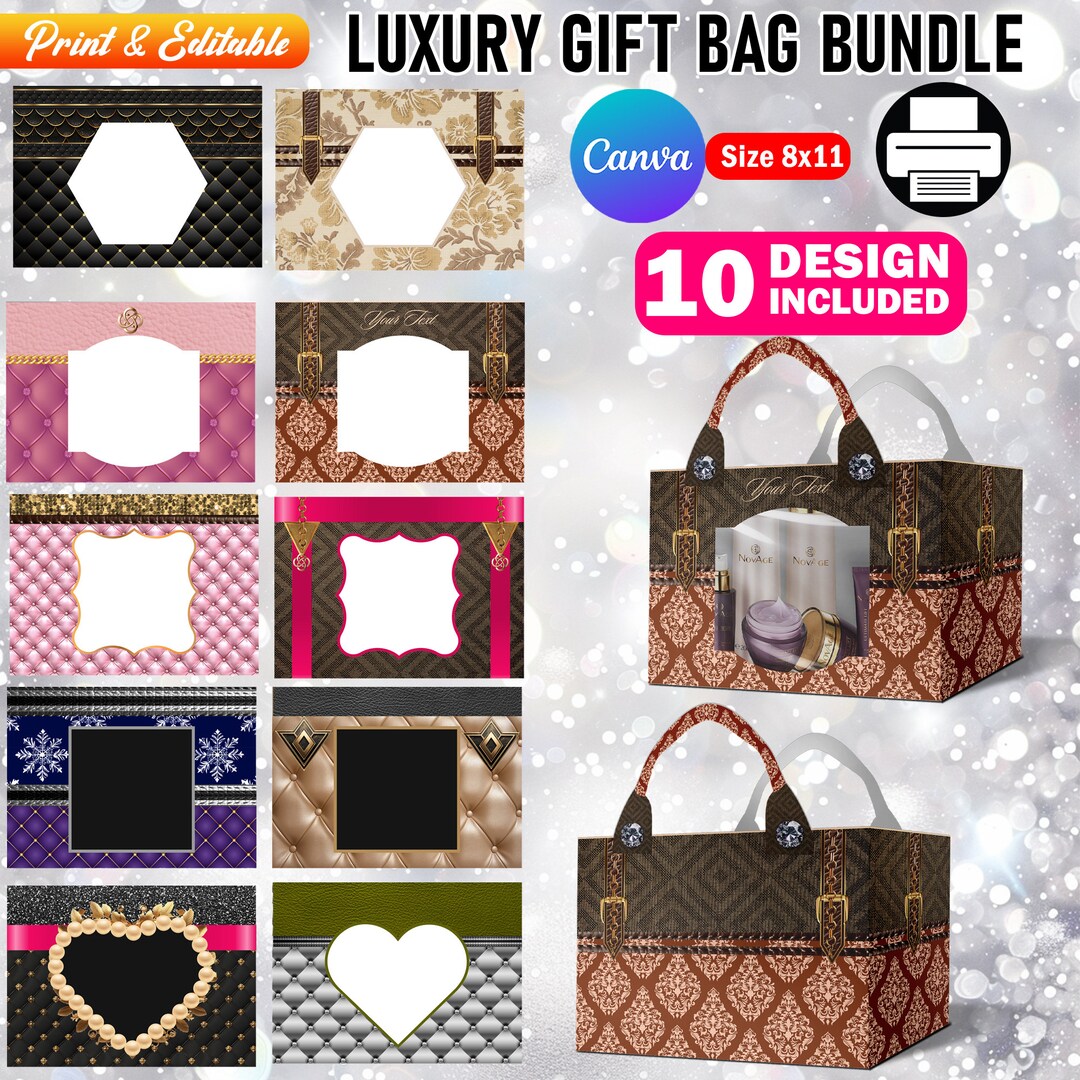 Canva Purse Gift Bag Design Template Bundle, 8.5 X 11 A4 Size, DIY ...