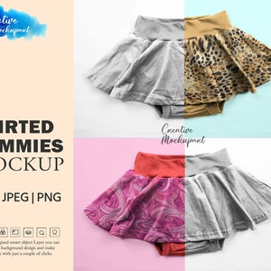 Bummies Skirt Mockup| Editable Background, Smart PSD for Photoshop, Canva PNG & JPG. Add Designs to Comfy Skirt Mock-up Easily