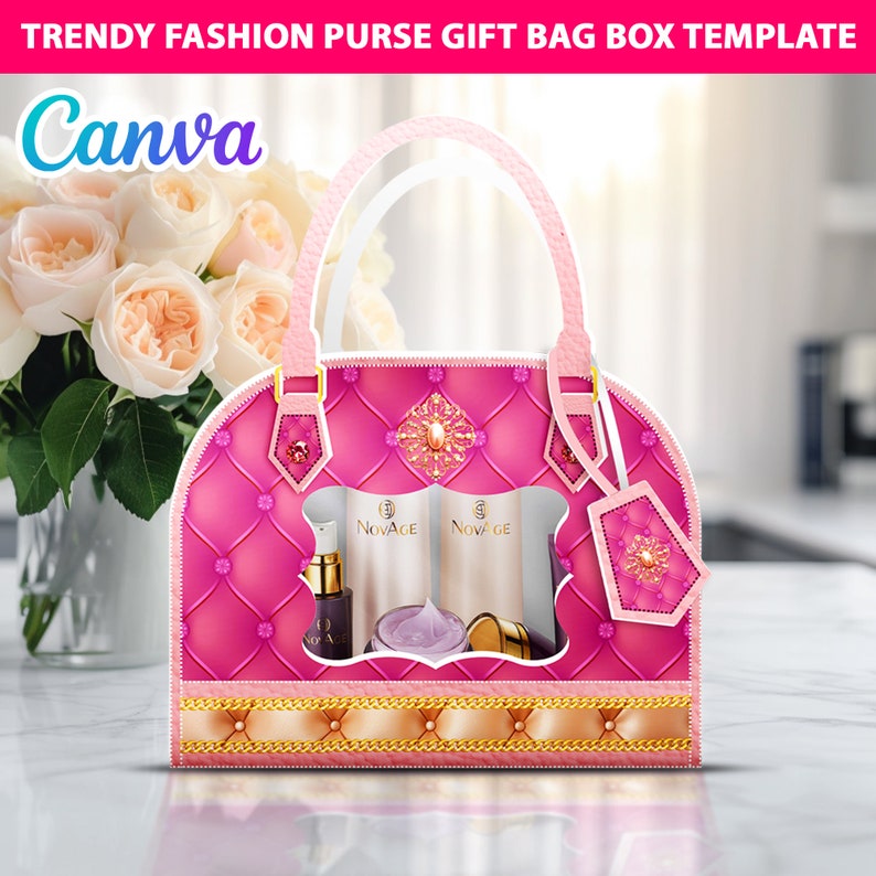 Trendy Fashion Purse Gift Bag Box Template, DIY Designer Handbag Gift ...