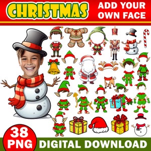 38 Christmas Add your Own Photo Picture PNG MEGA Bundle Santa Elf Snowman Nutcracker Add Photo Clipart Class Decor Bulletin Board Xmas Decor